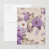 Purpurblumen Feiertagspostkarte (Vorne/Hinten)