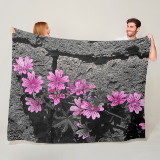 Purpurblumen Fleecedecke