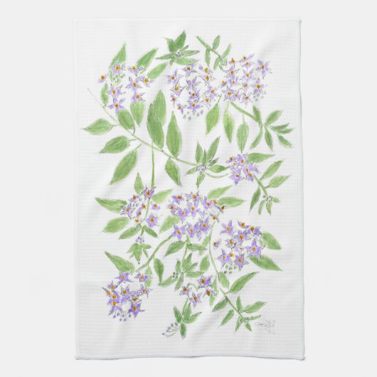 Purpurblumen Geschirrtuch (Vertikal)