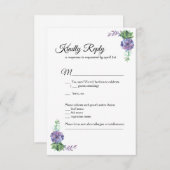 Purpurblumen Hochzeitsfeier UAWG botanisch Einladung (Vorne/Hinten)