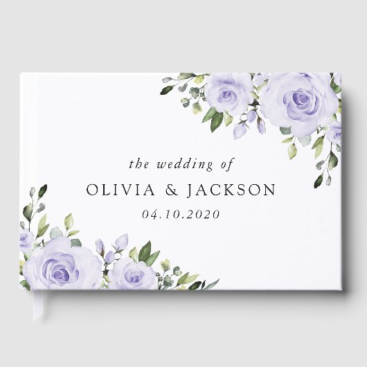 Purpurblumen, Lilac-Blume, Blumenzehen Gästebuch (Vorderseite)