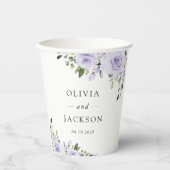 Purpurblumen, Lilac-Blume, Blumenzehen Pappbecher (Vorderseite)