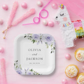 Purpurblumen, Lilac-Blume, Blumenzehen Pappteller (Party)