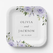 Purpurblumen, Lilac-Blume, Blumenzehen Pappteller (Vorderseite)