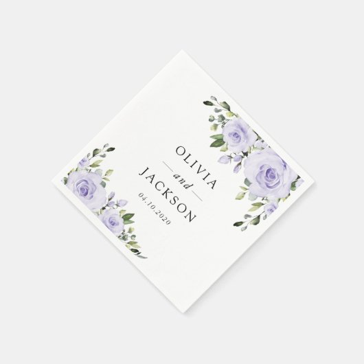 Purpurblumen, Lilac-Blume, Blumenzehen Serviette (Ecke)