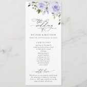 Purpurblumen, Lilac-Blume, Hochzeitsprogramm Programm (Vorderseite)