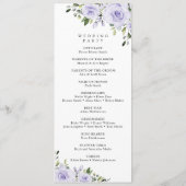 Purpurblumen, Lilac-Blume, Hochzeitsprogramm Programm (Rückseite)