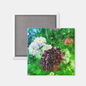 Purpurblumen Magnet (Vorderseite/Rückseite)