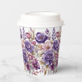 Purpurblumen Pappbecher (Vorderseite)
