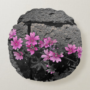 Purpurblumen Rundes Kissen