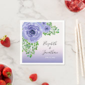 Purpurblumen und Grüne Hochzeit Serviette (Beispiel)