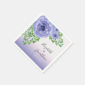 Purpurblumen und Grüne Hochzeit Serviette (Ecke)