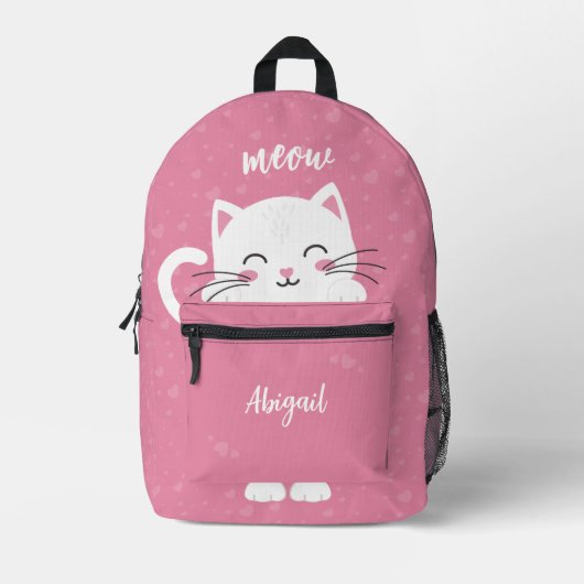 Purpurfarben, rosa Kitty Bedruckter Rucksack (Vorderseite)