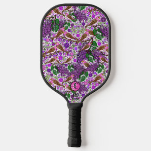 Purpurfinken und Flieder auf Weiß NH Staatsvogel Pickleball Schläger