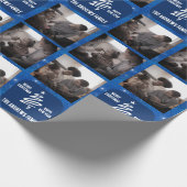 Purpurina geométrico azul de foto known de navi geschenkpapier (Ecke)