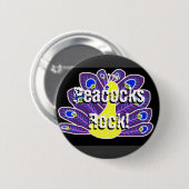 Purpurpfau Button (Vorne & Hinten)