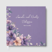 Purpurrosa Blume über das Gästebuch (Vorderseite)