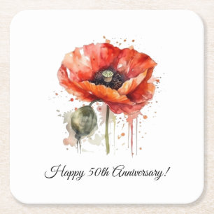 Purpurrote Blüte, individuell Rechteckiger Pappuntersetzer