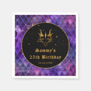 Purpurrote Drachenschuppen Gold-Faux-Glitter-Gebur Serviette