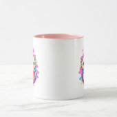 Purpurrote Liebe: Kawaii Couple Cats mit Herz Tasse (Zentrum)