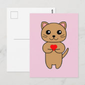 Purpurrote Liebe - Rosa Hintergrund Postkarte (Vorne/Hinten)