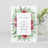 Purpurrote opulente Winterhochzeit Einladung (Stehend Vorderseite)