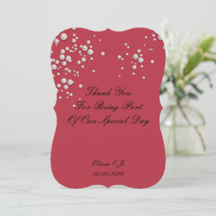 PURPURROTE PERLE DANKSAGUNGSKARTE FÜR HOCHZEIT SAVE THE DATE
