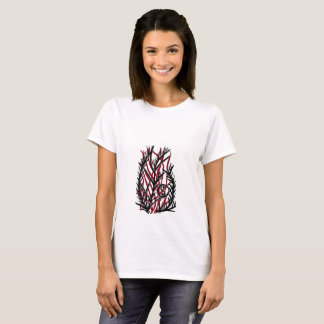 Purpurroter Farn Yin Yang T-Shirt