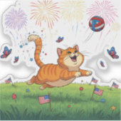 Purr Anzug des Glücks - 4. Juli Katze Aufkleber (Vorderseite)