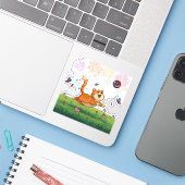 Purr Anzug des Glücks - 4. Juli Katze Aufkleber (Laptop mit iPhone)