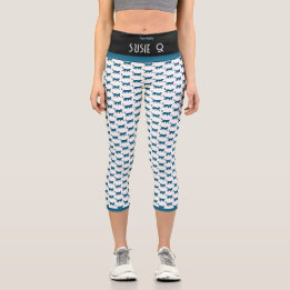 PURR BABY "SCHWARZ" PERSONALISIEREN SIE HIGH-WAIST CAPRI LEGGINGS