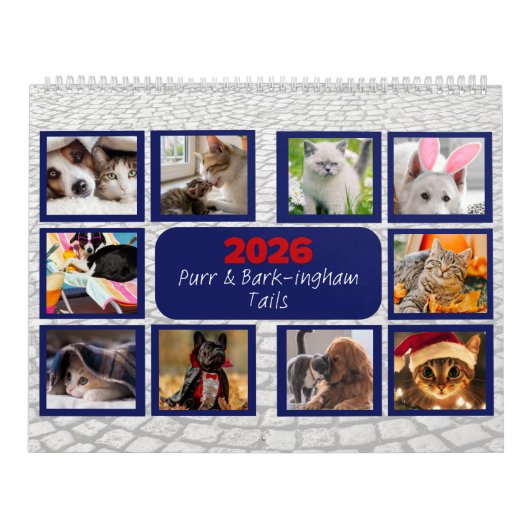 'Purr & Bark-ingham Tails' Pet Custom Kalender (Titelbild)