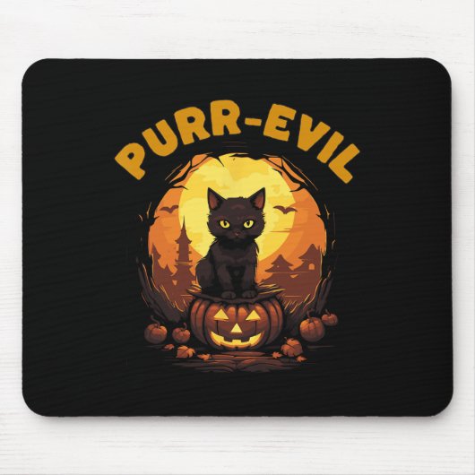 Purr-böse Spuk Katze Halloween Mousepad (Vorne)