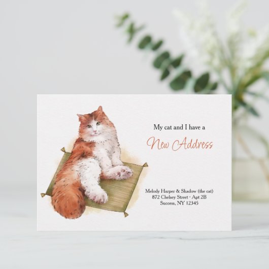 Purr Cat Moving Ankündigung (Stehend Vorderseite)