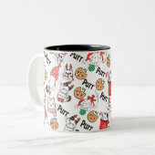 Purr Cat Weihnachts-Tasse Zweifarbige Tasse (Vorderseite Links)