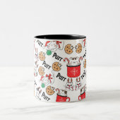 Purr Cat Weihnachts-Tasse Zweifarbige Tasse (Mittel)