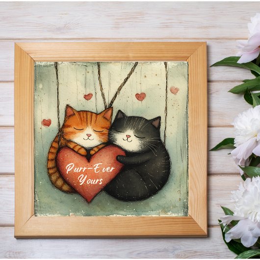 Purr Ever Yours Kitty Cat Cuddles Poster Wall Art