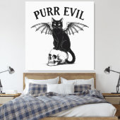 Purr Evil Cat Leinwanddruck (Insitu (Schlafzimmer))