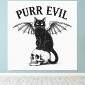 Purr Evil Cat Leinwanddruck (Insitu (Holzboden))