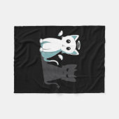 Purr Evil Devil Cat Happy Halloween Cat Angel Devi Fleecedecke (Vorderseite (Horizontal))