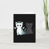 Purr Evil Devil Cat Happy Halloween Cat Angel Devi Karte (Vorderseite)