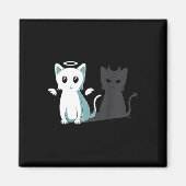 Purr Evil Devil Cat Happy Halloween Cat Angel Devi Magnet (Vorne)