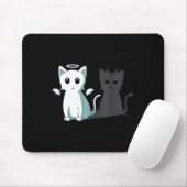Purr Evil Devil Cat Happy Halloween Cat Angel Devi Mousepad (Mit Mouse)