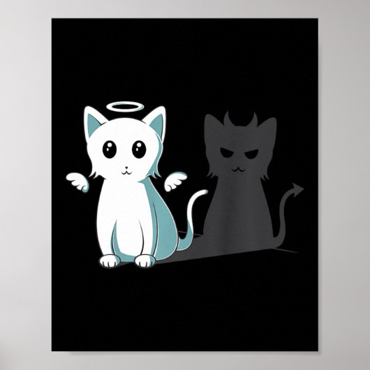Purr Evil Devil Cat Happy Halloween Cat Angel Devi Poster (Vorne)