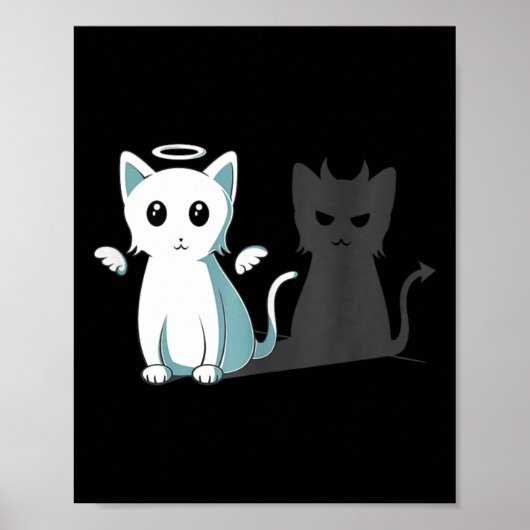 Purr Evil Devil Cat Happy Halloween Cat Angel Devi Poster (Vorne)