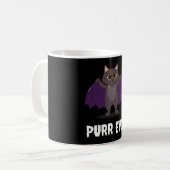 Purr Evil Funny Halloween Cat Vampire Cat Bat Cat Kaffeetasse (Vorderseite Links)