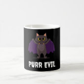 Purr Evil Funny Halloween Cat Vampire Cat Bat Cat Kaffeetasse (Mittel)