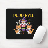 Purr Evil Halloween Katzen Hexen Spaß spuke Katzen Mousepad (Mit Mouse)