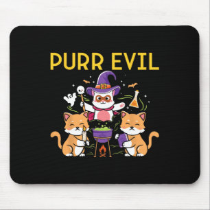 Purr Evil Halloween Katzen Hexen Spaß spuke Katzen Mousepad