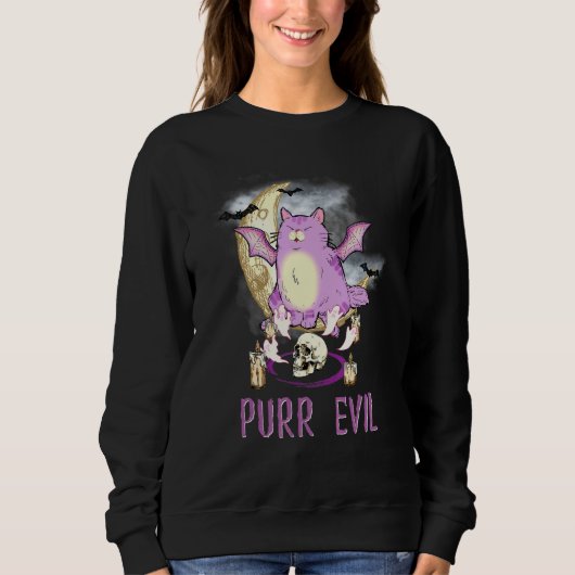 Purr Evil  Let's Summon Demons Pastel Goth Occult  Sweatshirt (Vorderseite)